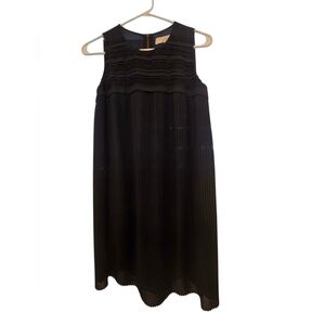 LOFT Black Textured Midi Dress